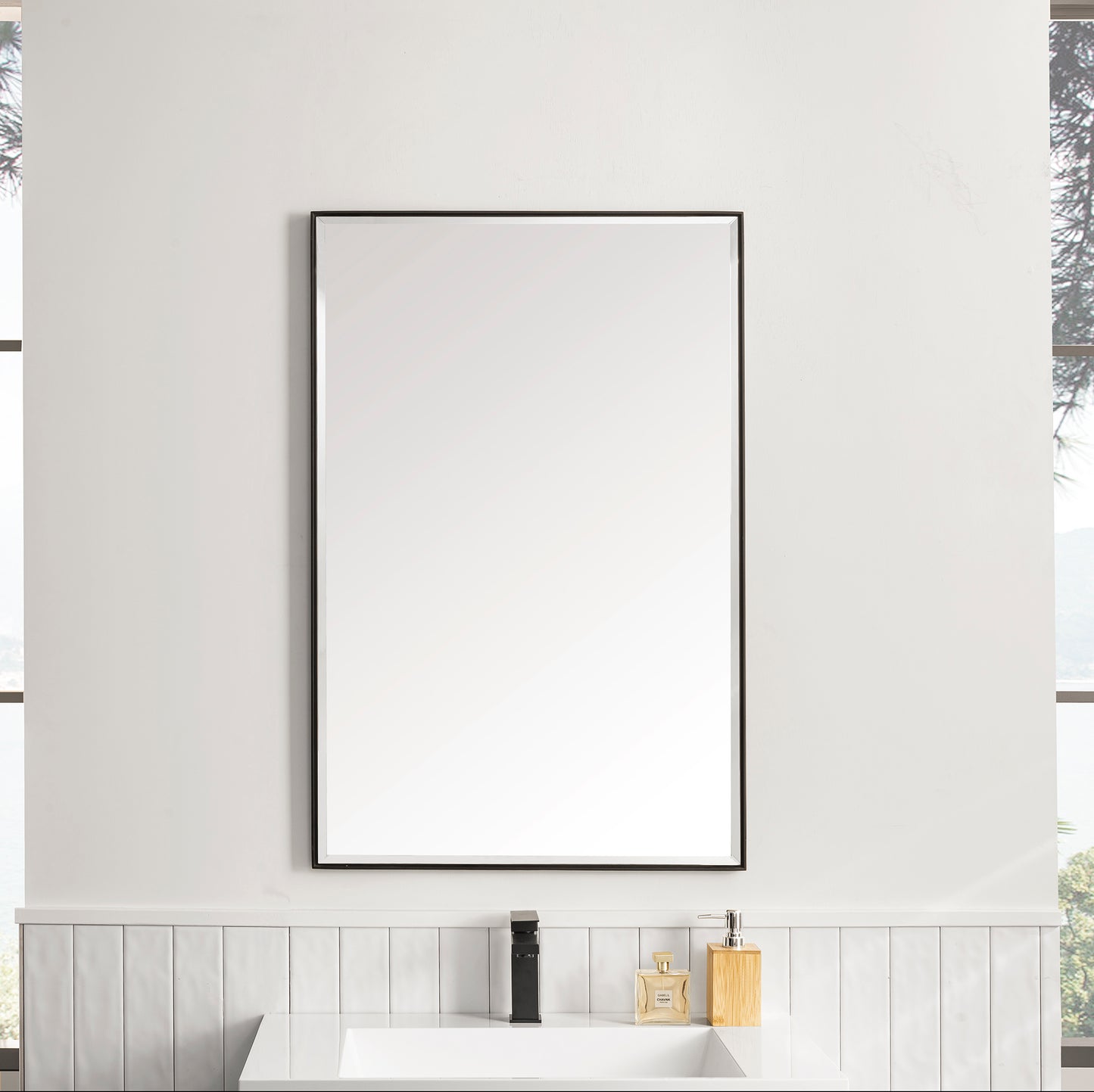 Rohe 26" Mirror, Matte Black James Martin Vanities