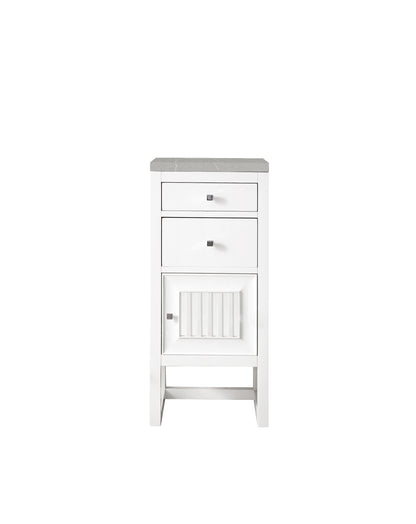 Athens 15" Cabinet w/ Drawers & Door, Glossy White w/ 3 CM Eternal Serena Top James Martin Vanities