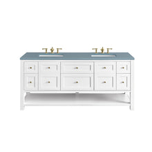 Load image into Gallery viewer, Breckenridge 72&quot; Double Vanity, Bright White w/ 3CM Cala Blue Top James Martin Vanities