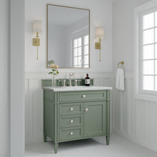 Load image into Gallery viewer, Brittany 36&quot; Single Vanity, Smokey Celadon w/ 3CM Ethereal Noctis Top James Martin Vanities