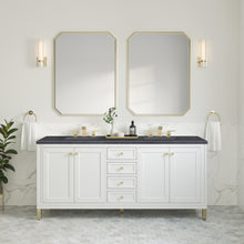 Load image into Gallery viewer, Chicago 72&quot; Double Vanity, Glossy White w/ 3CM Charcoal Soapstone Top James Martin Vanities