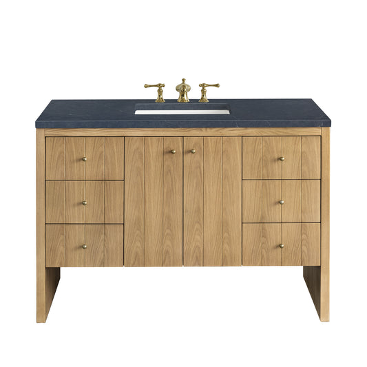 Hudson 48" Single Vanity, Light Natural Oak w/ 3CM Charcoal Soapstone Top James Martin Vanities
