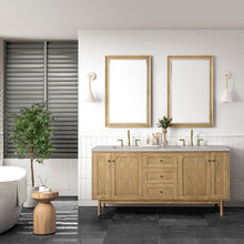 Load image into Gallery viewer, Laurent 72&quot; Double Vanity, Light Natural Oak w/ 3CM Eternal Serena Top James Martin Vanities