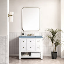 Load image into Gallery viewer, Breckenridge 36&quot; Single Vanity, Bright White w/ 3CM Cala Blue Top James Martin Vanities