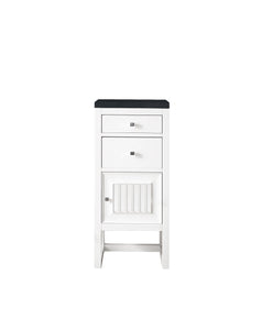 Athens 15" Cabinet w/ Drawers & Door, Glossy White w/ 3 CM Charcoal Soapstone Quartz Top James Martin Vanities