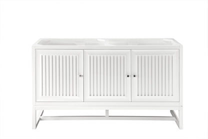 Athens 60" Double Vanity Cabinet, Glossy White James Martin Vanities