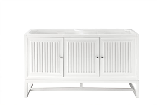 Athens 60" Double Vanity Cabinet, Glossy White James Martin Vanities