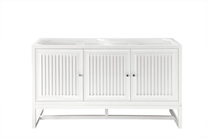 Athens 60" Double Vanity Cabinet, Glossy White James Martin Vanities