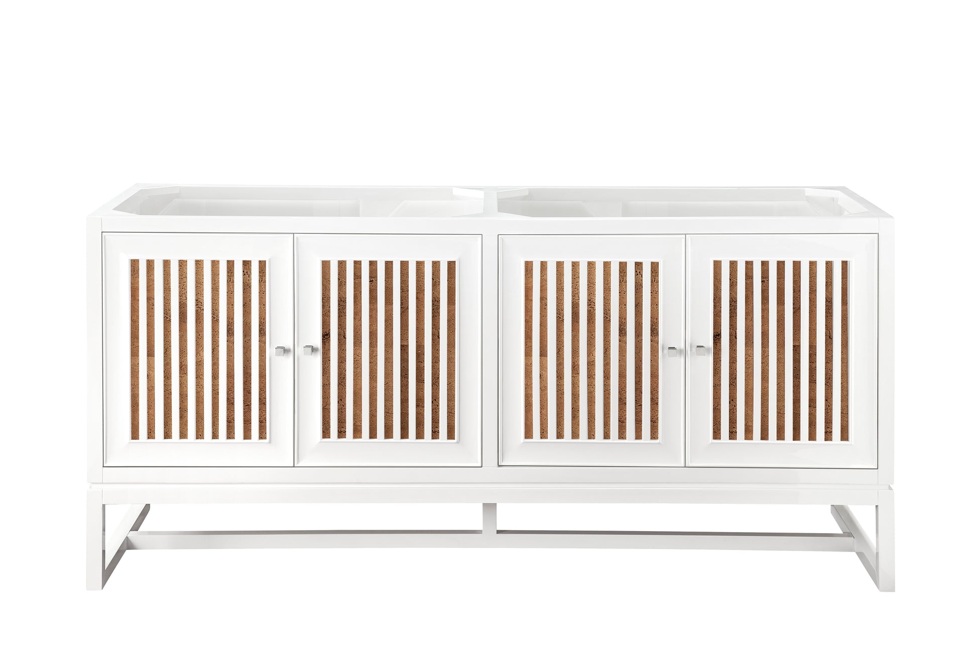 Athens 72" Double Vanity Cabinet, Glossy White James Martin Vanities