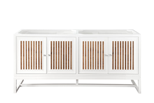 Athens 72" Double Vanity Cabinet, Glossy White James Martin Vanities