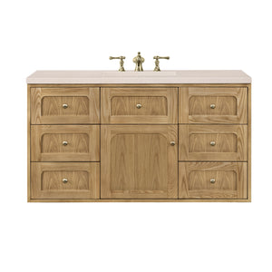 Laurent 48" Single Vanity, Light Natural Oak w/ 3CM Eternal Marfil Top James Martin Vanities