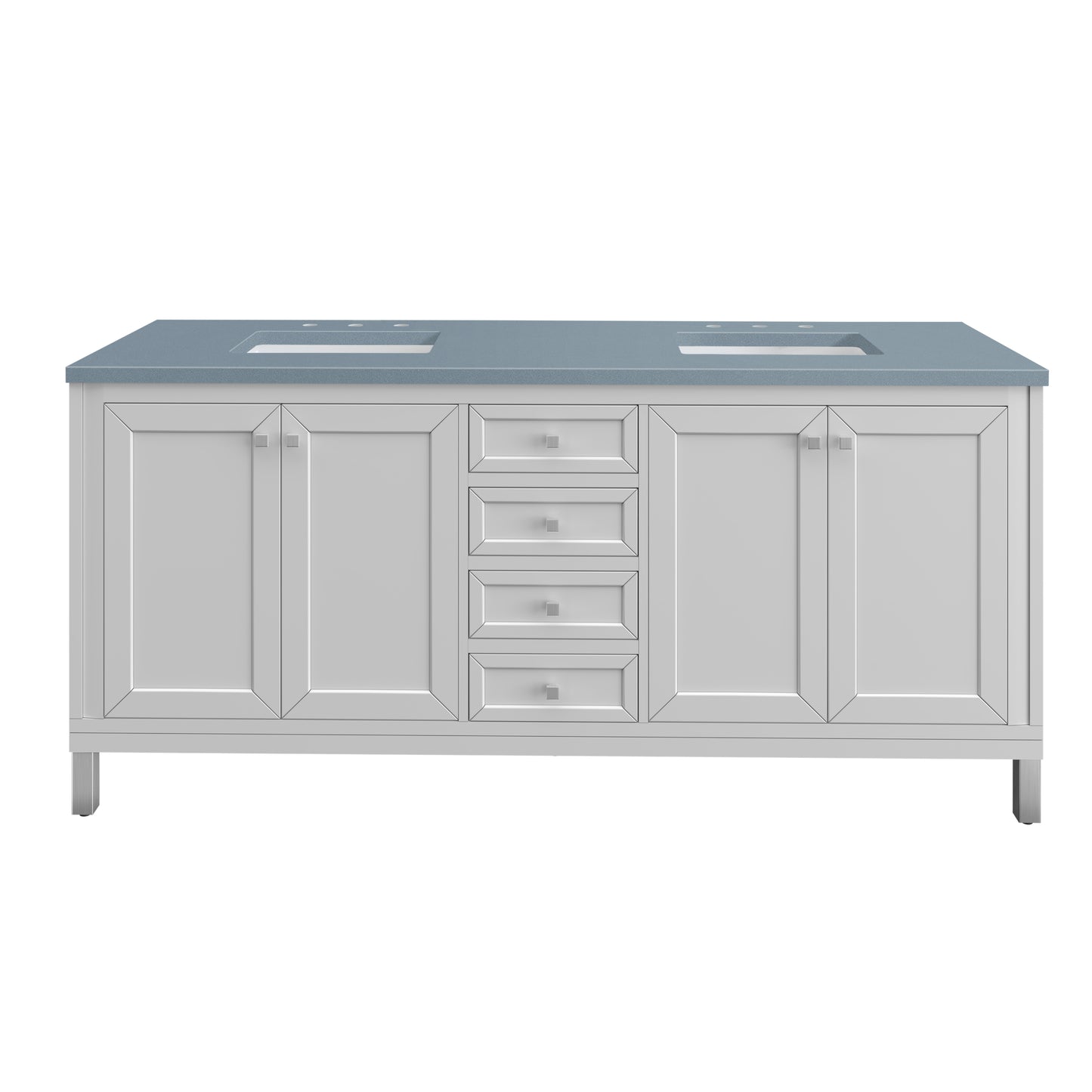 Part: Chicago Knobs and Legs Set for V72"  in Brushed Nickel James Martin Vanities