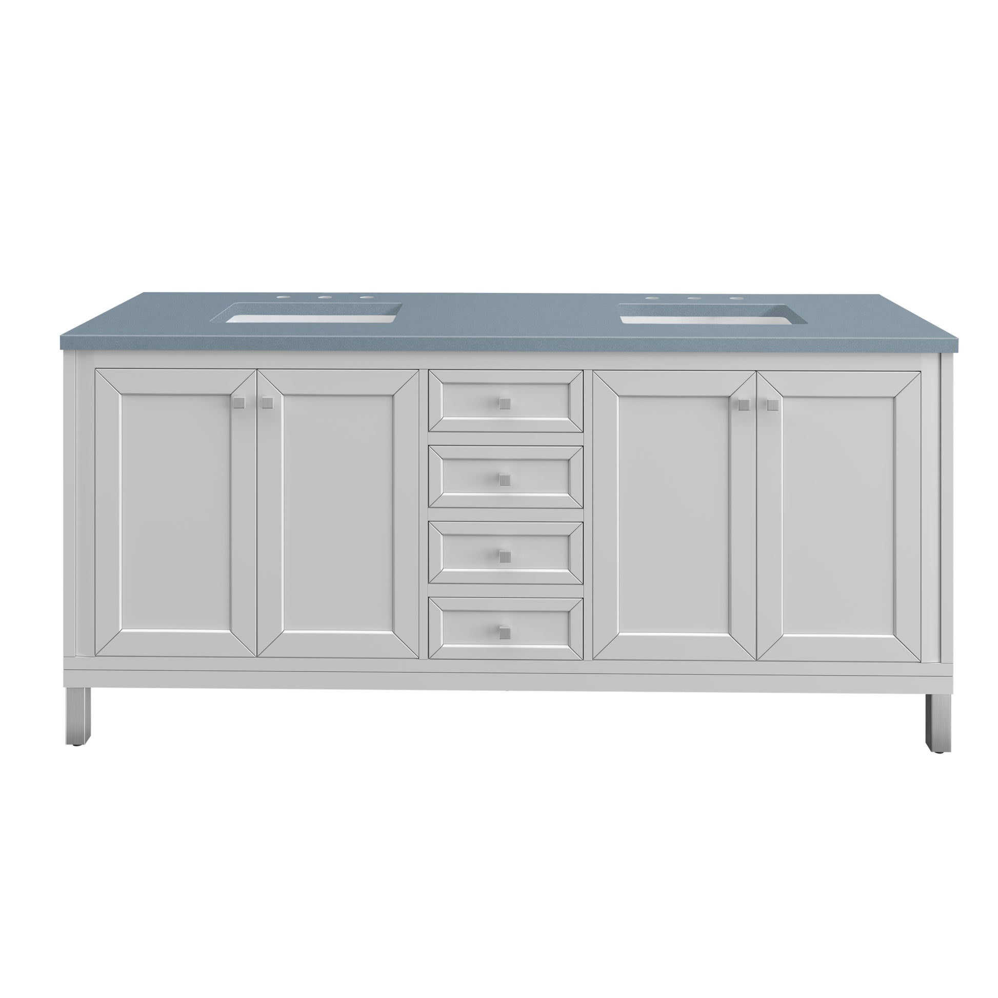 Part: Chicago Knobs and Legs Set for V72"  in Brushed Nickel James Martin Vanities