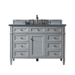 Brittany 48" Urban Gray Single Vanity w/ 3 CM Charcoal Soapstone Quartz Top James Martin Vanities