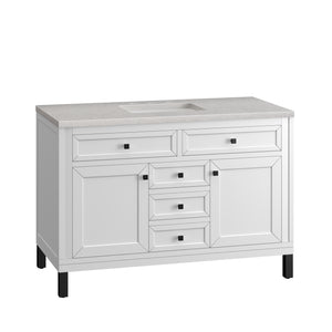 Bathroom Vanities Outlet Atlanta Renovate for LessChicago 48" Single Vanity, Glossy White w/ 3CM Eternal Serena Top