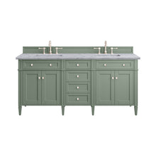 Load image into Gallery viewer, Brittany 72&quot; Double Vanity, Smokey Celadon w/ 3CM Carrara Marble Top James Martin Vanities