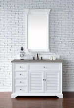 Load image into Gallery viewer, Savannah 48&quot; Single Vanity Cabinet, Bright White, w/ 3 CM Grey Expo Quartz Top James Martin Vanities