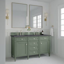 Load image into Gallery viewer, Brittany 60&quot; Double Vanity, Smokey Celadon w/ 3CM Charcoal Soapstone Top James Martin Vanities