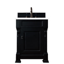 Load image into Gallery viewer, Brookfield 26&quot; Single Vanity, Antique Black w/ 3 CM White Zeus Quartz Top James Martin Vanities
