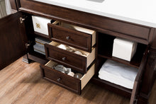 Load image into Gallery viewer, Brookfield 60&quot; Single Vanity, Burnished Mahogany w/ 3 CM White Zeus Quartz Top James Martin Vanities
