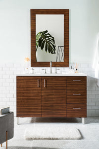 Metropolitan 48" Single Vanity, American Walnut, w/ 3 CM White Zeus Quartz Top James Martin Vanities