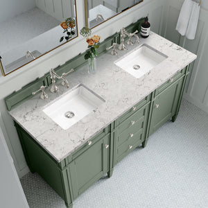 Bathroom Vanities Outlet Atlanta Renovate for LessBrittany 60" Double Vanity, Smokey Celadon w/ 3CM Eternal Jasmine Pearl Top