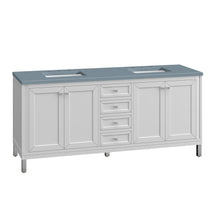 Load image into Gallery viewer, Bathroom Vanities Outlet Atlanta Renovate for LessChicago 72&quot; Double Vanity, Glossy White w/ 3CM Cala Blue Top