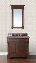 Load image into Gallery viewer, Brookfield 36&quot; Single Vanity, Warm Cherry w/ 3 CM Grey Expo Quartz Top James Martin Vanities