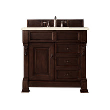 Load image into Gallery viewer, Brookfield 36&quot; Single Vanity, Burnished Mahogany w/ 3 CM Eternal Marfil Quartz Top James Martin Vanities