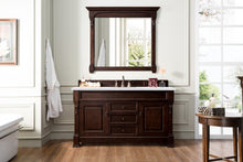 Load image into Gallery viewer, Brookfield 60&quot; Single Vanity, Burnished Mahogany w/ 3 CM Arctic Fall Solid Surface Top James Martin Vanities