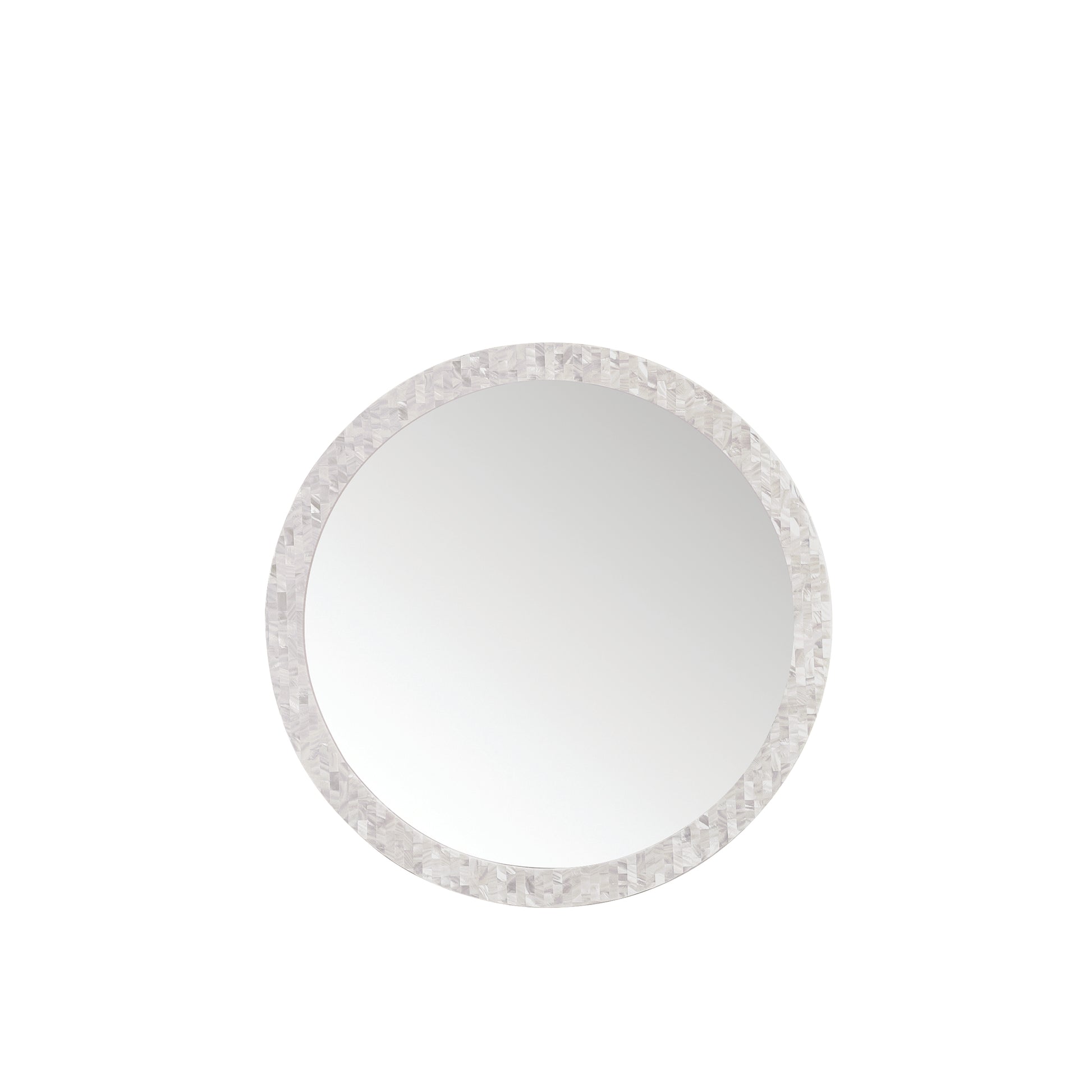 Callie 30" Round Mirror, White Mother of Pearl James Martin Vanities