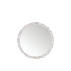 Callie 30" Round Mirror, White Mother of Pearl James Martin Vanities