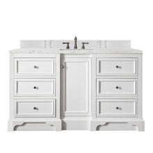 Load image into Gallery viewer, De Soto 60&quot; Single Vanity, Bright White w/ 3 CM Eternal Jasmine Pearl Quartz Top James Martin Vanities