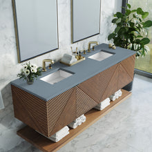 Load image into Gallery viewer, Bathroom Vanities Outlet Atlanta Renovate for LessMarcello 72&quot; Double Vanity, Chestnut w/ 3CM Cala Blue Top