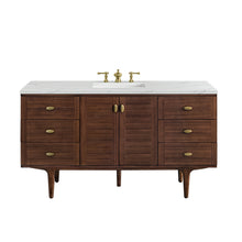 Load image into Gallery viewer, Amberly 60&quot; Single Vanity, Mid-Century Walnut w/ 3CM Ethereal Noctis Top James Martin Vanities