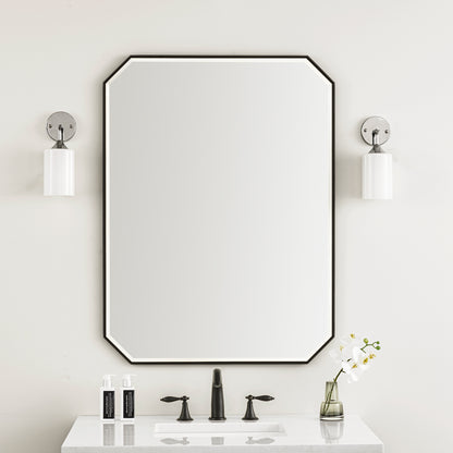 Rohe 30" Octagon Mirror, Matte Black James Martin Vanities
