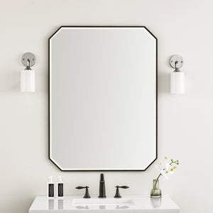 Rohe 30" Octagon Mirror, Matte Black James Martin Vanities