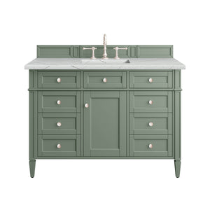 Brittany 48" Single Vanity, Smokey Celadon w/ 3CM Ethereal Noctis Top James Martin Vanities