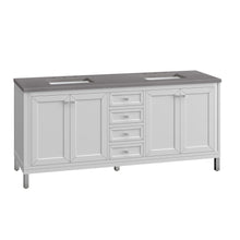 Load image into Gallery viewer, Bathroom Vanities Outlet Atlanta Renovate for LessChicago 72&quot; Double Vanity, Glossy White w/ 3CM Grey Expo Top