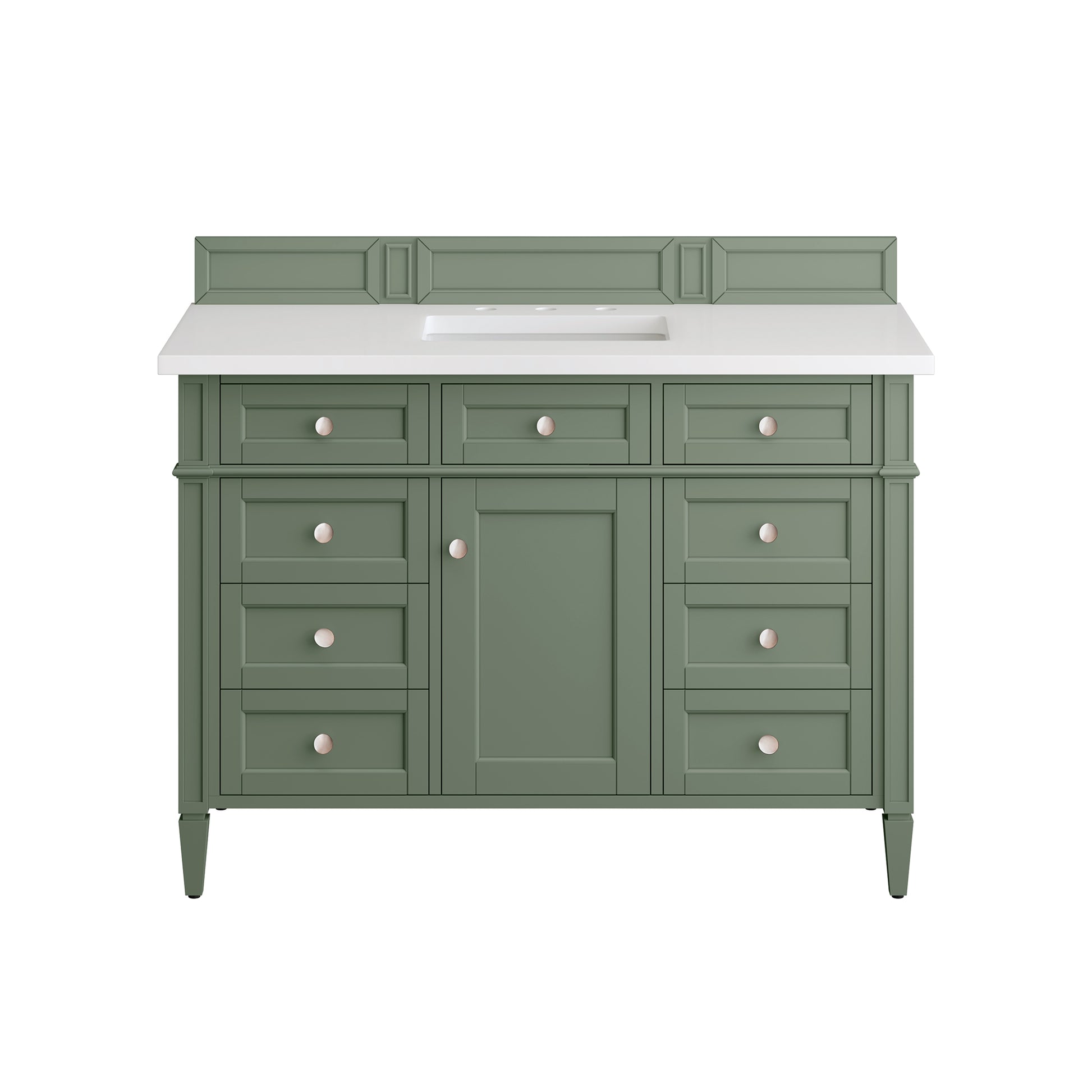 Brittany 48" Single Vanity, Smokey Celadon w/ 3CM White Zeus Top James Martin Vanities