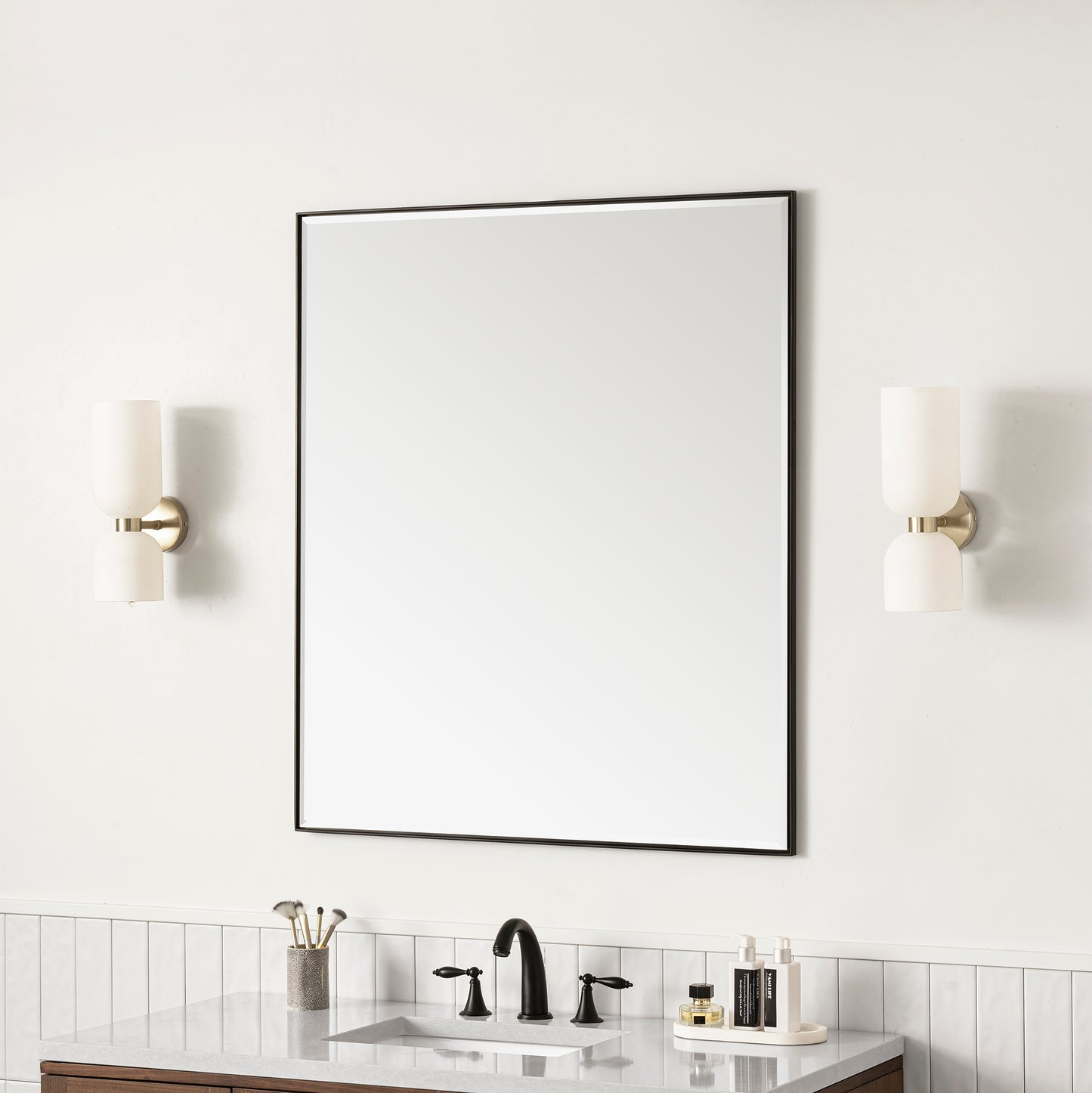 Rohe 36" Mirror, Matte Black James Martin Vanities