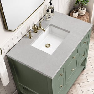 Bathroom Vanities Outlet Atlanta Renovate for LessBreckenridge 36" Single Vanity, Smokey Celadon w/ 3CM Eternal Serena Top