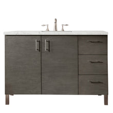 Load image into Gallery viewer, Metropolitan 48&quot; Single Vanity, Silver Oak, w/ 3 CM Eternal Jasmine Pearl Quartz Top James Martin Vanities