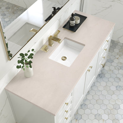 Chicago 60" Single Vanity, Glossy White w/ 3CM Eternal Marfil Top James Martin Vanities