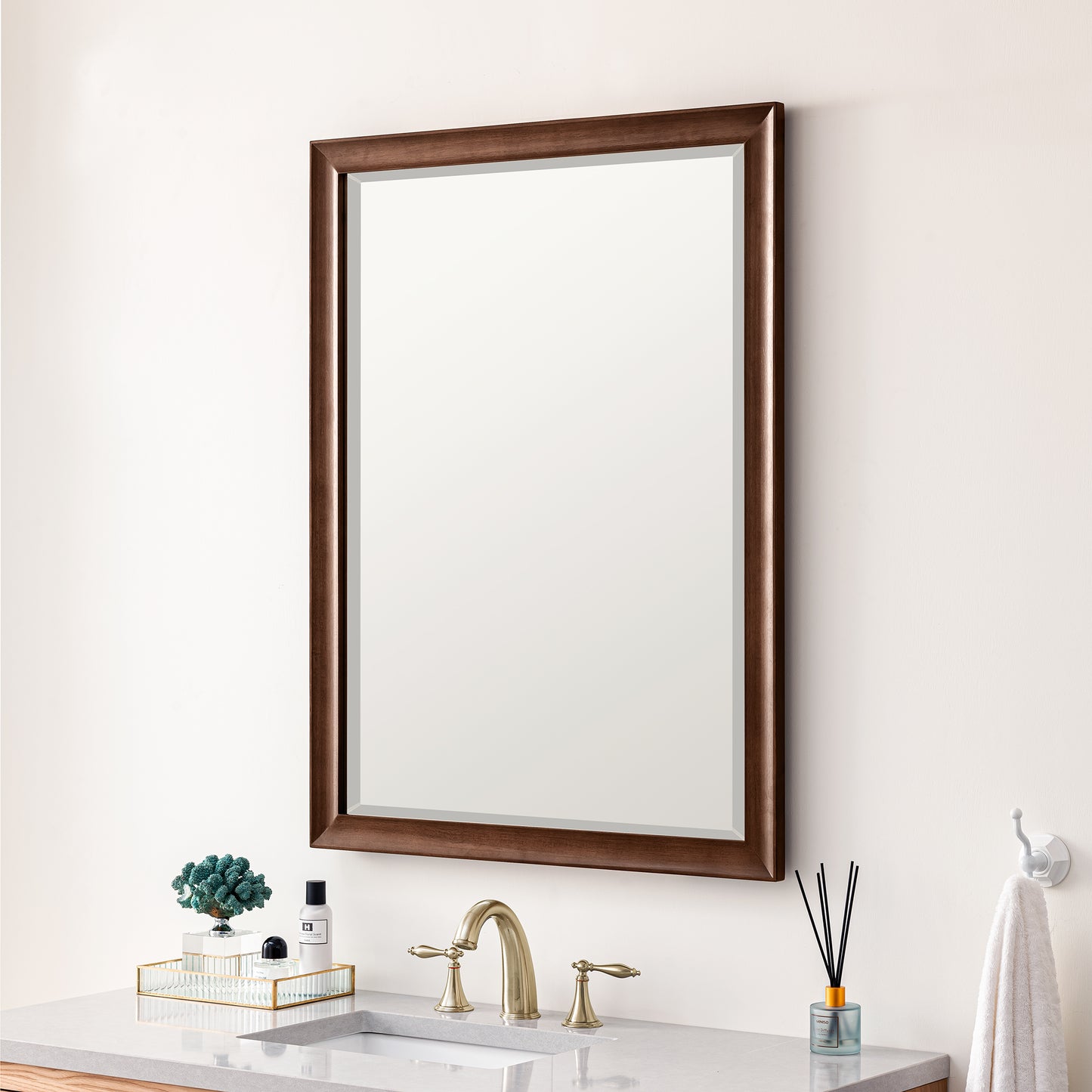 Glenbrooke 30" Mirror, Mid-Century Walnut James Martin Vanities