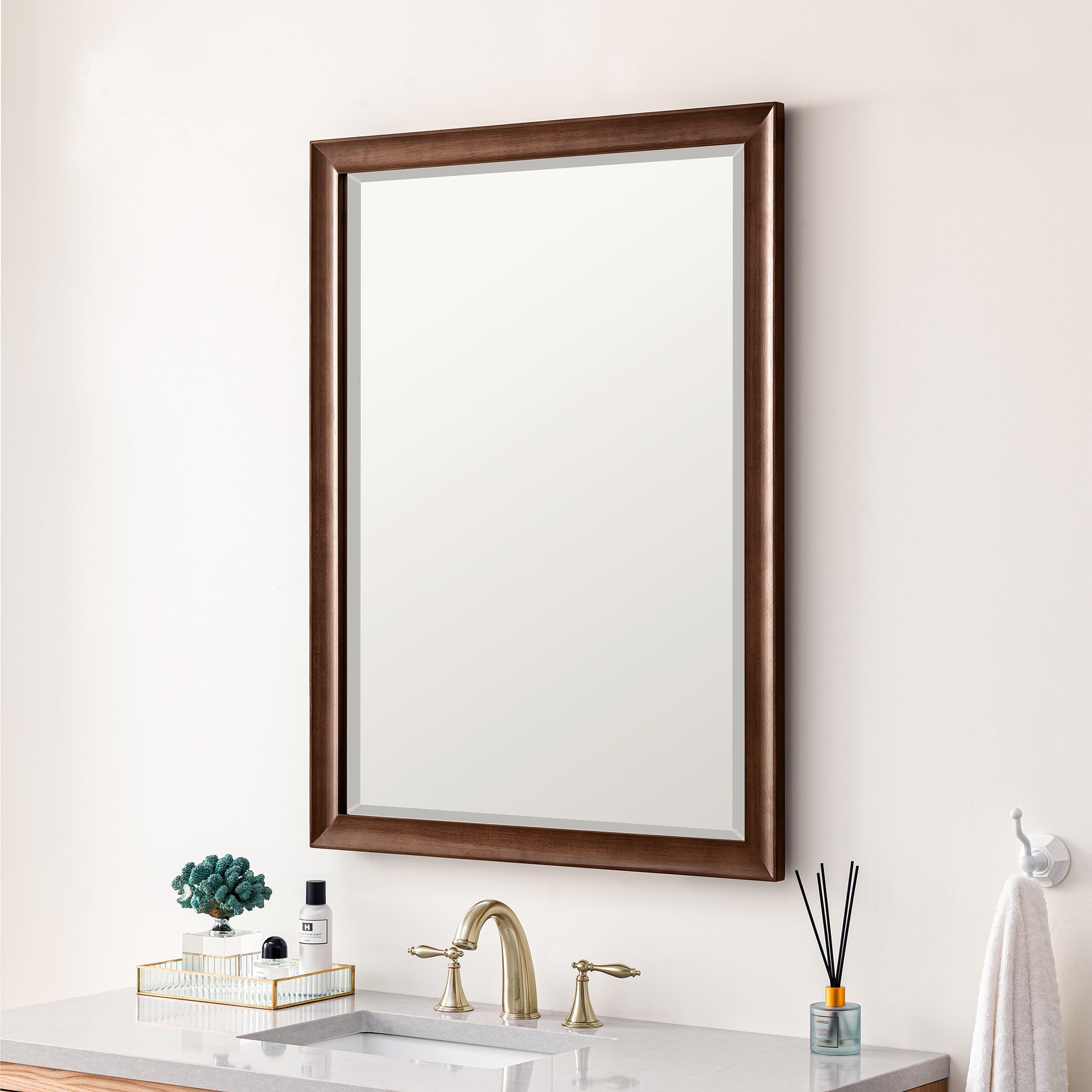 Glenbrooke 30" Mirror, Mid-Century Walnut James Martin Vanities
