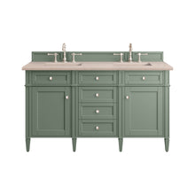 Load image into Gallery viewer, Brittany 60&quot; Double Vanity, Smokey Celadon w/ 3CM Eternal Marfil Top James Martin Vanities