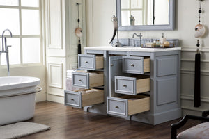 Bathroom Vanities Outlet Atlanta Renovate for LessDe Soto 48" Single Vanity, Silver Gray w/ 3 CM White Zeus Quartz Top