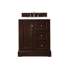 Load image into Gallery viewer, De Soto 30&quot; Single Vanity, Burnished Mahogany w/ 3 CM White Zeus Quartz Top James Martin Vanities