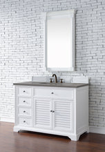 Load image into Gallery viewer, Savannah 48&quot; Single Vanity Cabinet, Bright White, w/ 3 CM Grey Expo Quartz Top James Martin Vanities